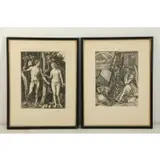 Albrect Durer, Adam and Eve, Pair of etchings
