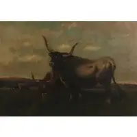 Henry Bispham, Bulls.1880, Oil on canvas