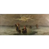 F. Munsterfeld, Winter at Flanders, Oil on canvas
