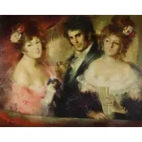 José Puyet, Triple Portrait, Oil on canvas