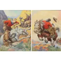 Griswold Tyng, Western Scenes, Pair of mixed media illustrations