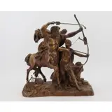 Pierre Alexandre Schoenewerk, Untitled, Large And Impressive Bronze Sculpture of warriors and snake signed on the base