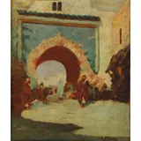 J Fordes, Orientalist Scene, Oil on panel