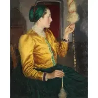 Oszkár Glatz, Seamstress, Oil on canvas