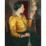 Oszkár Glatz, Seamstress, Oil on canvas