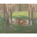 Samuel Harkness McCrea, Garden Pond, Old Lyme, Connecticut, Oil on canvas