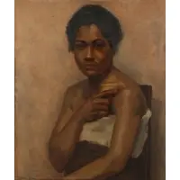 Portrait of a Lady by Mourdes Hinson, Oil on board, sold Apr 2021