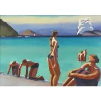 Michael Patterson, Beach Scene, Oil on canvas