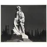 Cemetery Statue and Oil Derricks, Long Beach, California, 1939 by Ansel Adams, Silver Gelatin Print, sold Apr 2021