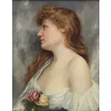 Louis Justin Maurice Perrey, Portrait of a Girl, Oil on canvas