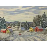 Marion Gray Traver, Winter Landscape, Oil on board