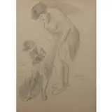 Raphael Soyer, Figure Study, Pencil on paper