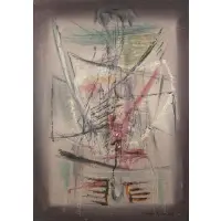 Abstract Composition by Riccardo Guarneri, Oil on canvas, sold Mar 2021