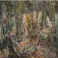 Andrea Kasamas, Abstracted Landscape, Oil on canvas