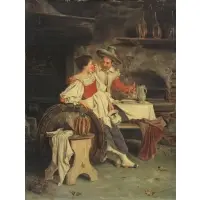 Courting Scene by Alessandro Sani, Oil on canvas, sold Feb 2021