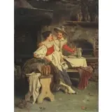 Alessandro Sani, Courting Scene, Oil on canvas
