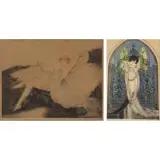 Louis Icart, Sur le divan, Pair of drypoint etchings
