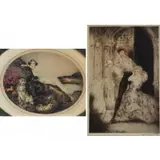 Louis Icart, Thais, Pair of drypoint etchings