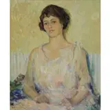 Henry Salem Hubbell, Portrait of a Lady, Oil on board