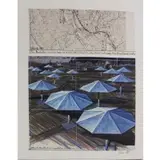 Christo, Blue Umbrellas, Photolithographic poster