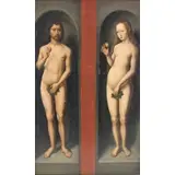 Hans Memling, Adam and Eve, Oil on panel