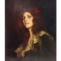 René Avigdor, Portrait of a Girl, Oil on panel