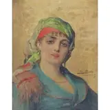Léon Herbo, Portrait, Oil on panel