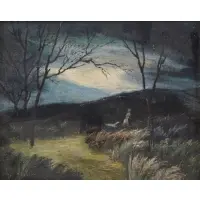Ethel Magafan, Woodstock Landscape, c. 1940, Oil on board