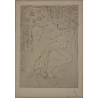 Henri Matisse, Figure endormie sur fond Moucharabieh, Etching