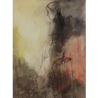 Dancer by Jean Jansem, Oil on paper, sold Jan 2021