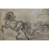 Giorgio de Chirico, Study of a Horse, Pen and Ink