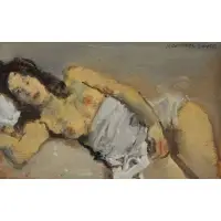 Nude by Raphael Soyer, Oil on board, sold Jan 2021