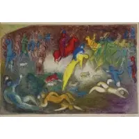 Marc Chagall, Daphnis and Chloe: Chloe is Carried Off by the Methymneans, Lithograph