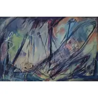 Rolph Scarlett, Abstract composition, Mixed media on paper laid on board