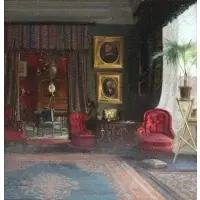 Anna Rosenkrantz, Interior Scene, Oil on canvas