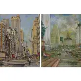 Kamil Kubík, New York Scenes, Pair of Pastels