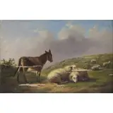Auguste Coomans, Livestock, Oil on panel