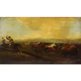 James Walker, Vaqueros, Oil on Canvas