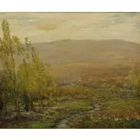 Landscape by Owen Cullen Yates, Oil on masonite, sold Dec 2020