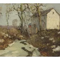 Milton Holm, Landscape, Oil on canvas