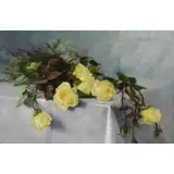 Adelaide Coburne Palmer, Floral Still Life with Yellow Roses, Oil on canvas