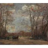 Theodor Rocholl, Park Scene, Oil on Canvas