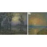 Francesco Spicuzza, Landscapes, Pair of Pastels