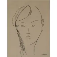 Amdedeo Modigliani, Tete de Femme II, Etching