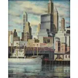Lee Loeb, New York City Scene, Oil on canvas