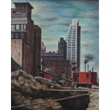 Lee Loeb, New York City Scene, Oil on canvas