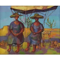 Erwin Wending, Two Women, Oil on canvas