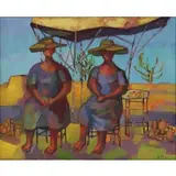 Erwin Wending, Two Women, Oil on canvas