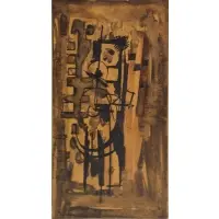 Jean Xceron, Composition, 1944, Oil on paper laid to board
