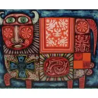 Rex Clawson, Bull, Oil on board